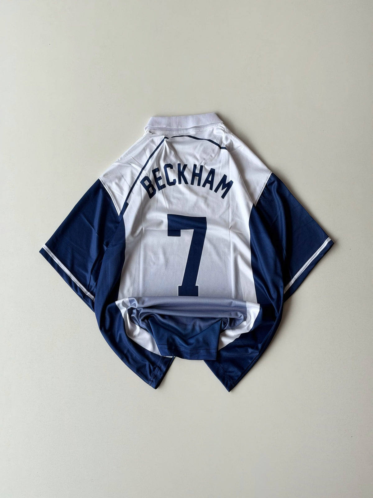 BECKHAM ENGLAND RETRO HOME KIT WHITE/BLUE oversized