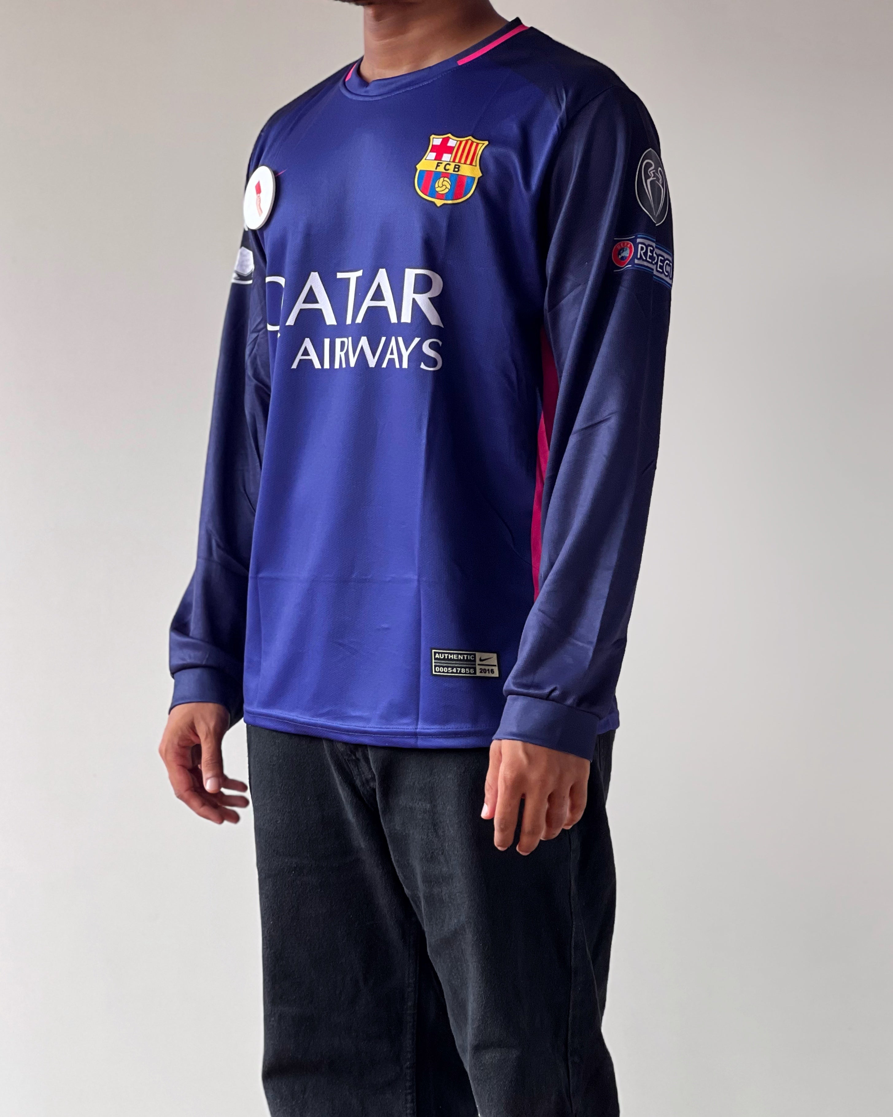 BARCELONA NEYMAR 2016 AWAY RETRO FULL SLEEVE