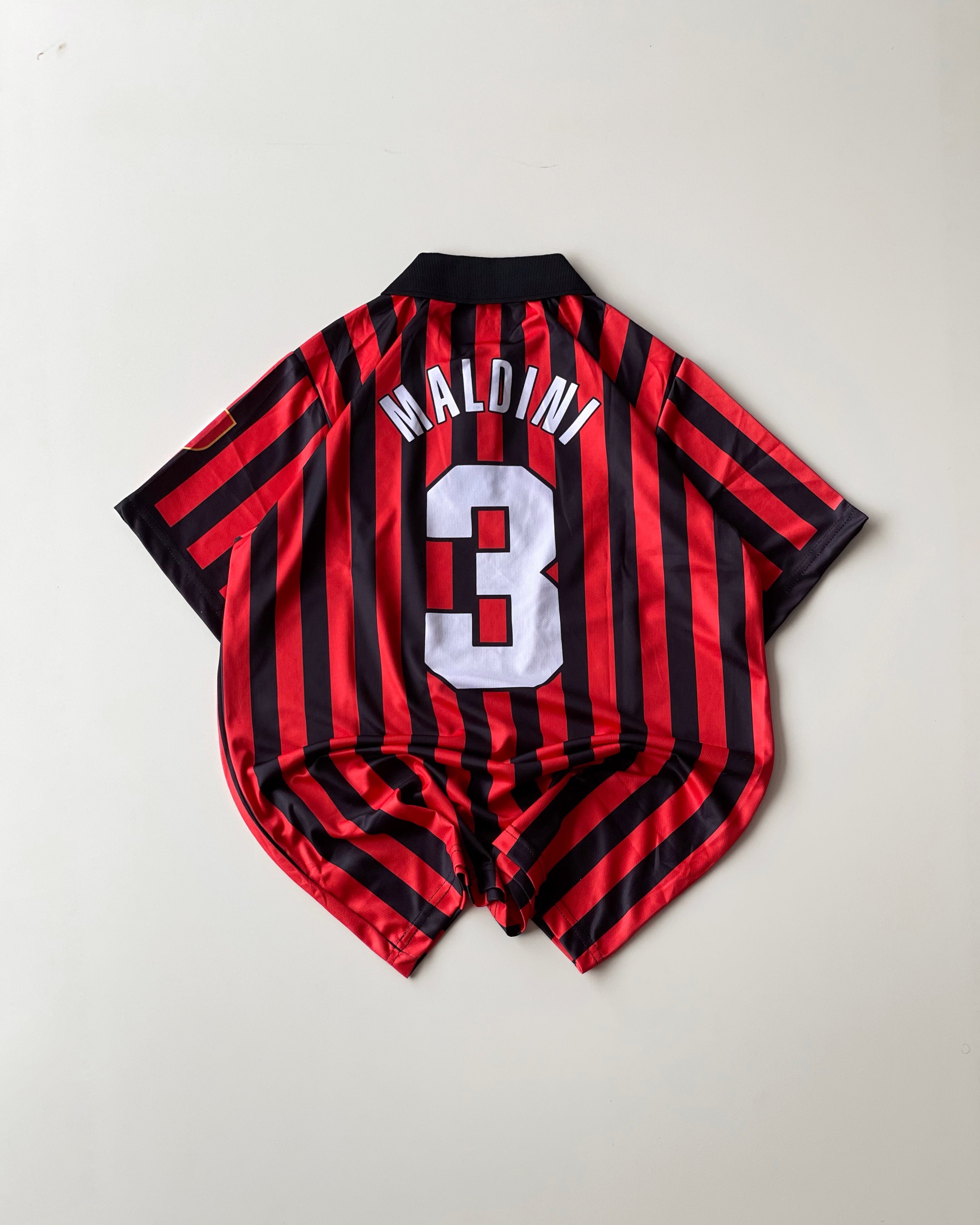 AC MILAN RETRO MALDINI BLACK AND RED STRIPE (Embroidery)
