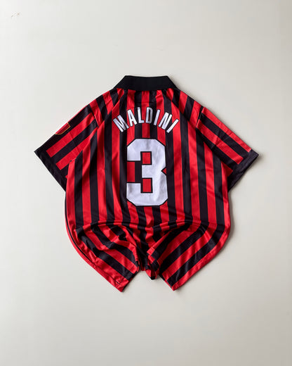 AC MILAN RETRO MALDINI BLACK AND RED STRIPE (Embroidery)
