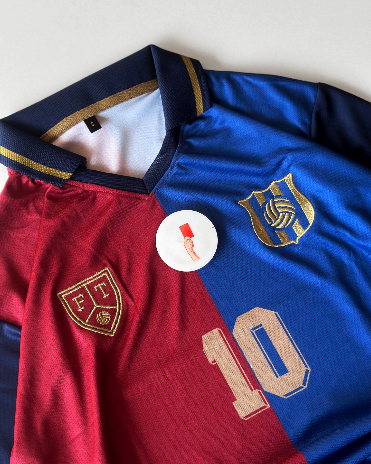 VINTAGE-STYLE BLAUGRANA LEGACY JERSEY 10 (oversized embroidery)