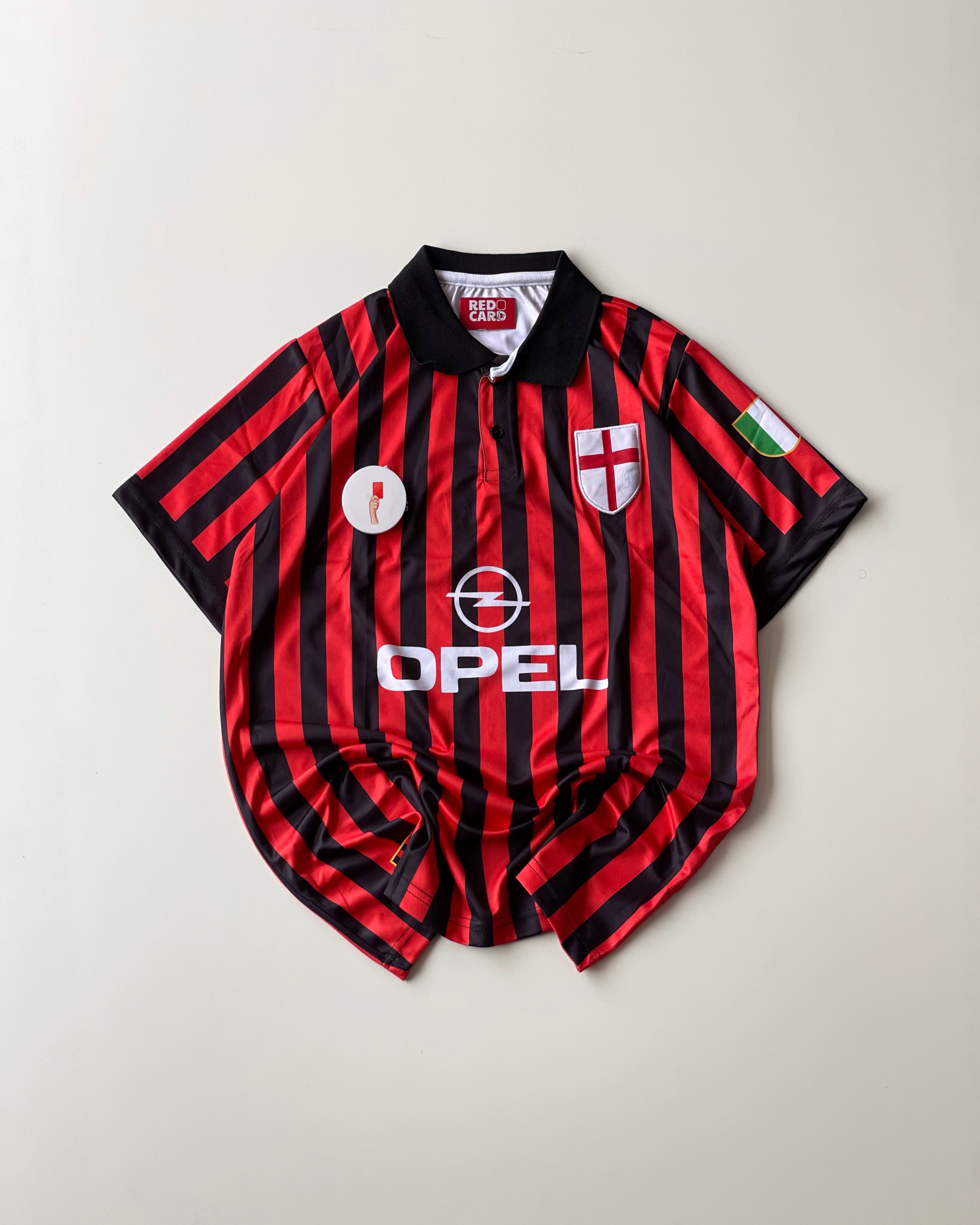 AC MILAN RETRO MALDINI BLACK AND RED STRIPE (Embroidery)