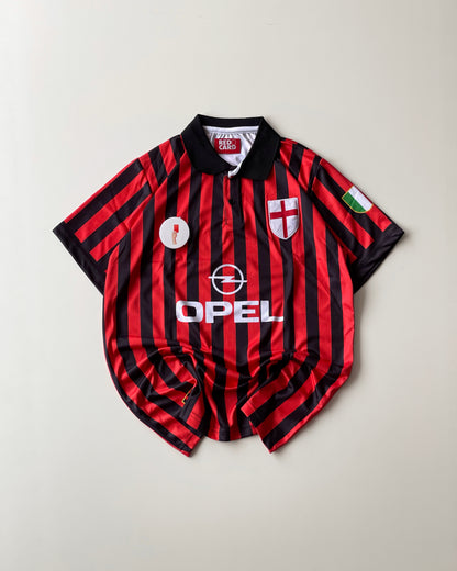 AC MILAN RETRO MALDINI BLACK AND RED STRIPE (Embroidery)