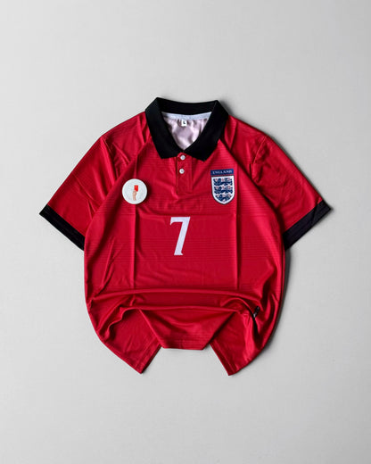 BECKHAM ENGLAND RETRO 7 RED AWAY VERSION