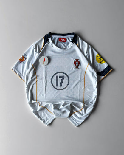 PORTUGAL RONALDO DEBUTE RETRO WHITE KIT (embroidery)