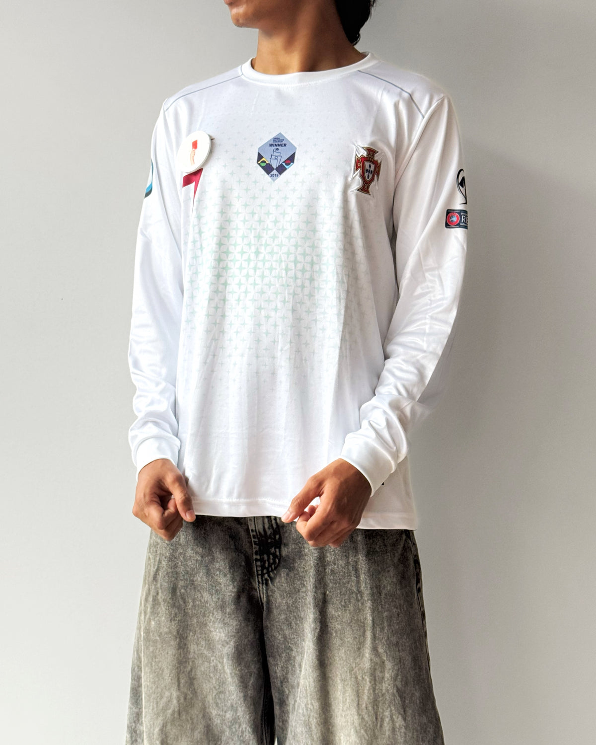 PORTUGAL RONALDO 2016 EURO RETRO AWAY JERSEY Fullsleeve embroidery