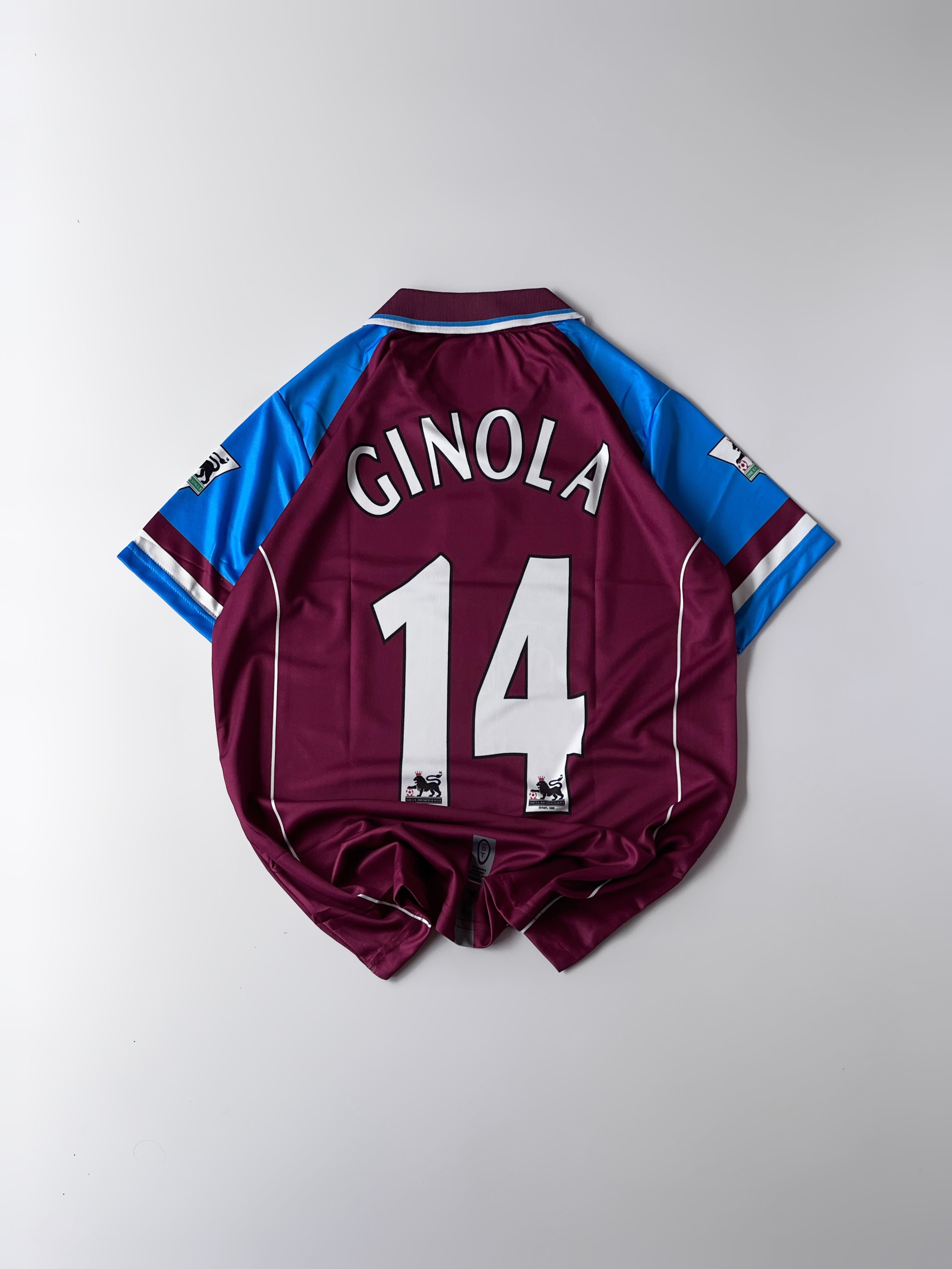 ASTON  VILLA GINOLA RETRO JERSEY - ICONIC #14