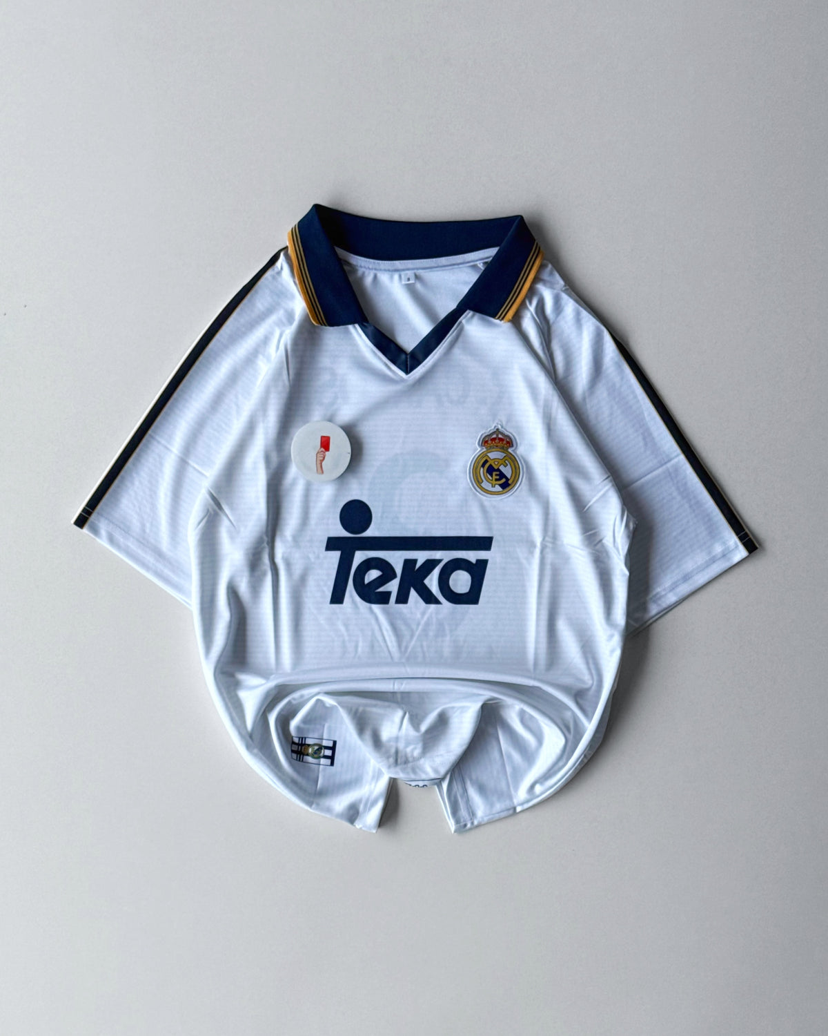 REAL MADRID CARLOS RETRO HOME KIT TEKA 3 oveesized embroidery
