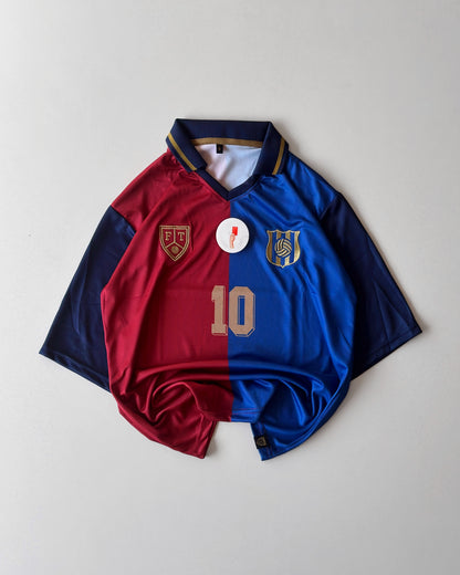 VINTAGE-STYLE BLAUGRANA LEGACY JERSEY 10 (oversized embroidery)