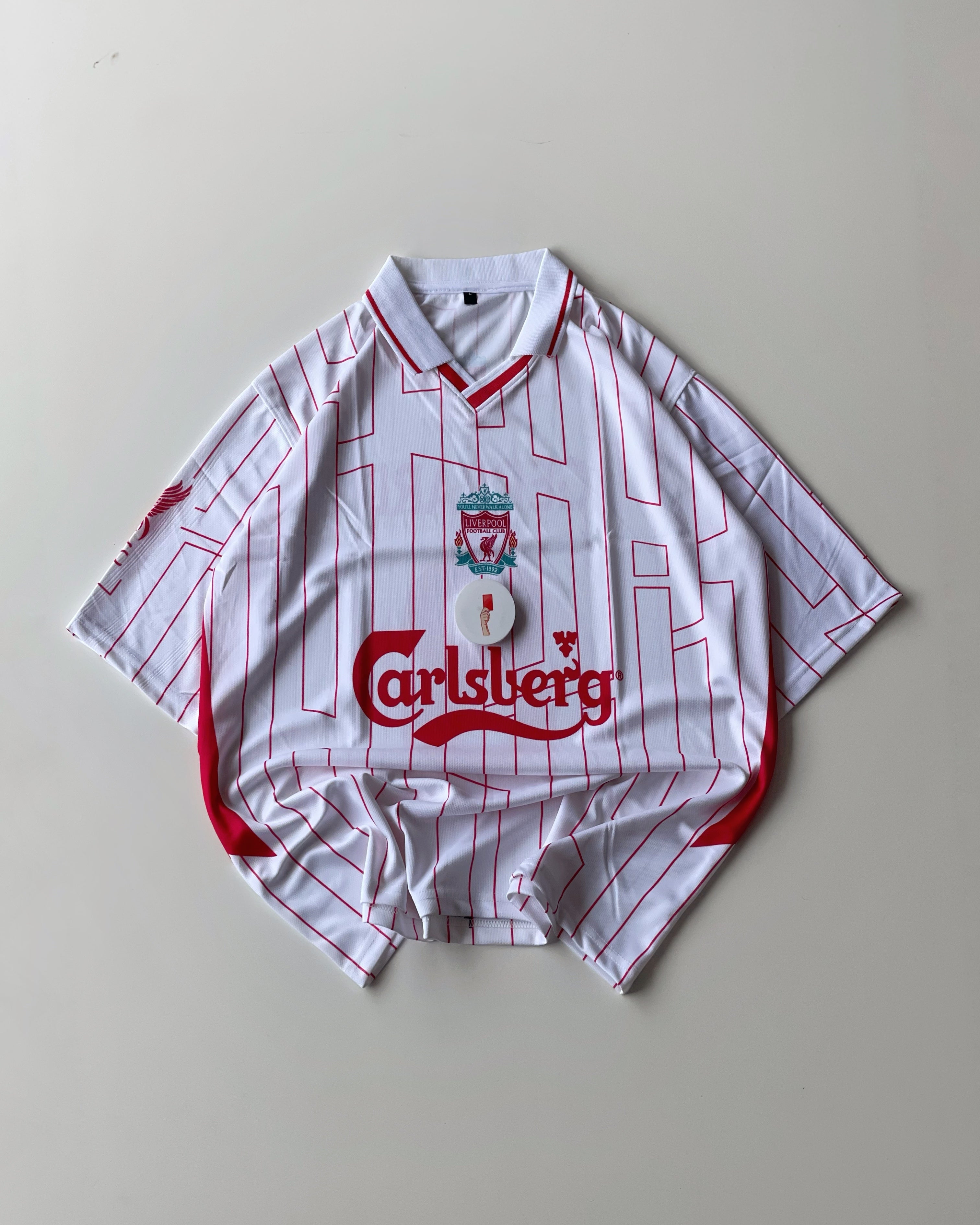 GERRARD LIVERPOOL WHITE AWAY RETRO KIT (oversized)
