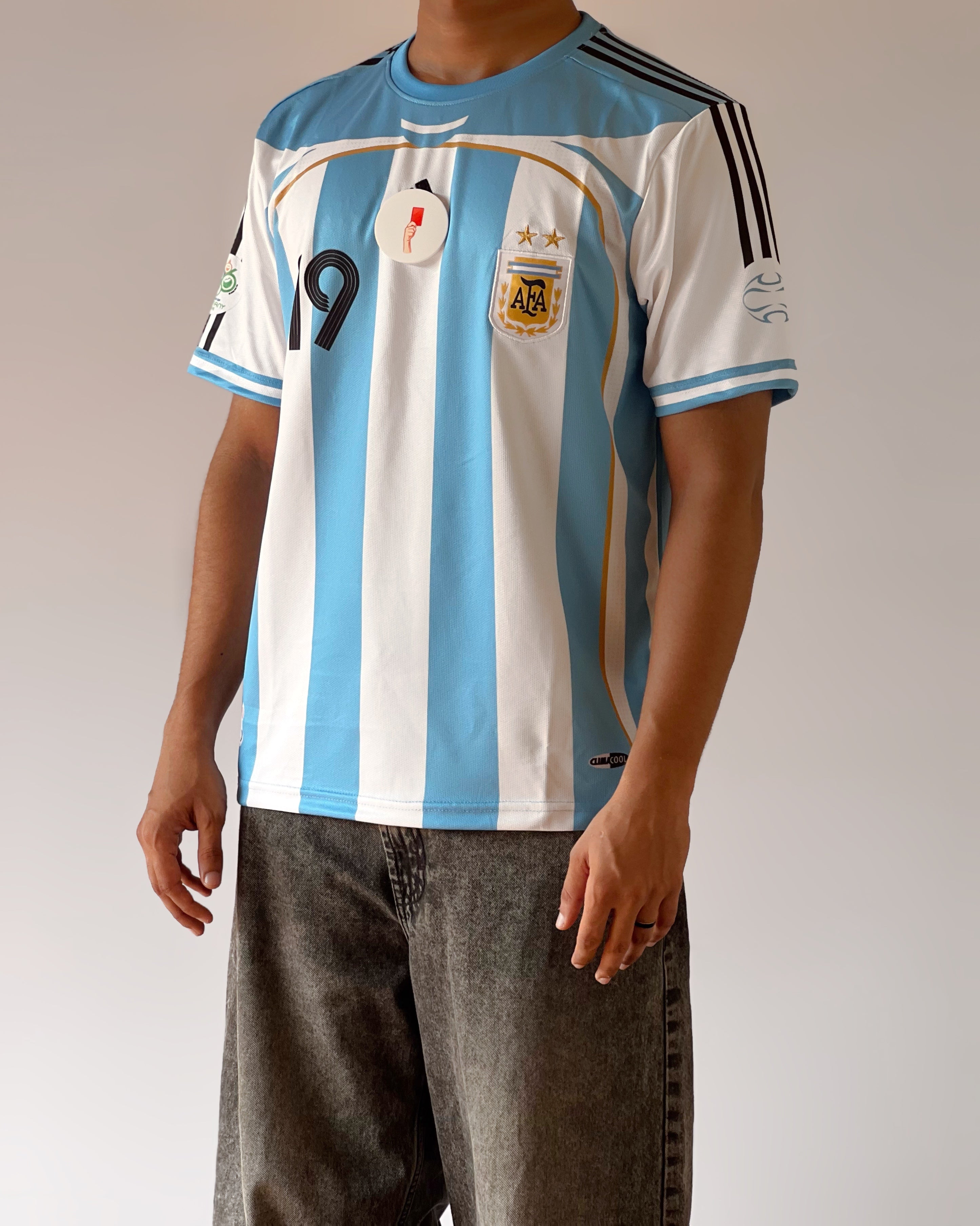 Messi Argentina Retro #19 Jersey
 (Embroidery)