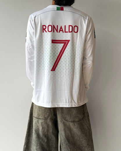 PORTUGAL RONALDO 2016 EURO RETRO AWAY JERSEY Fullsleeve embroidery