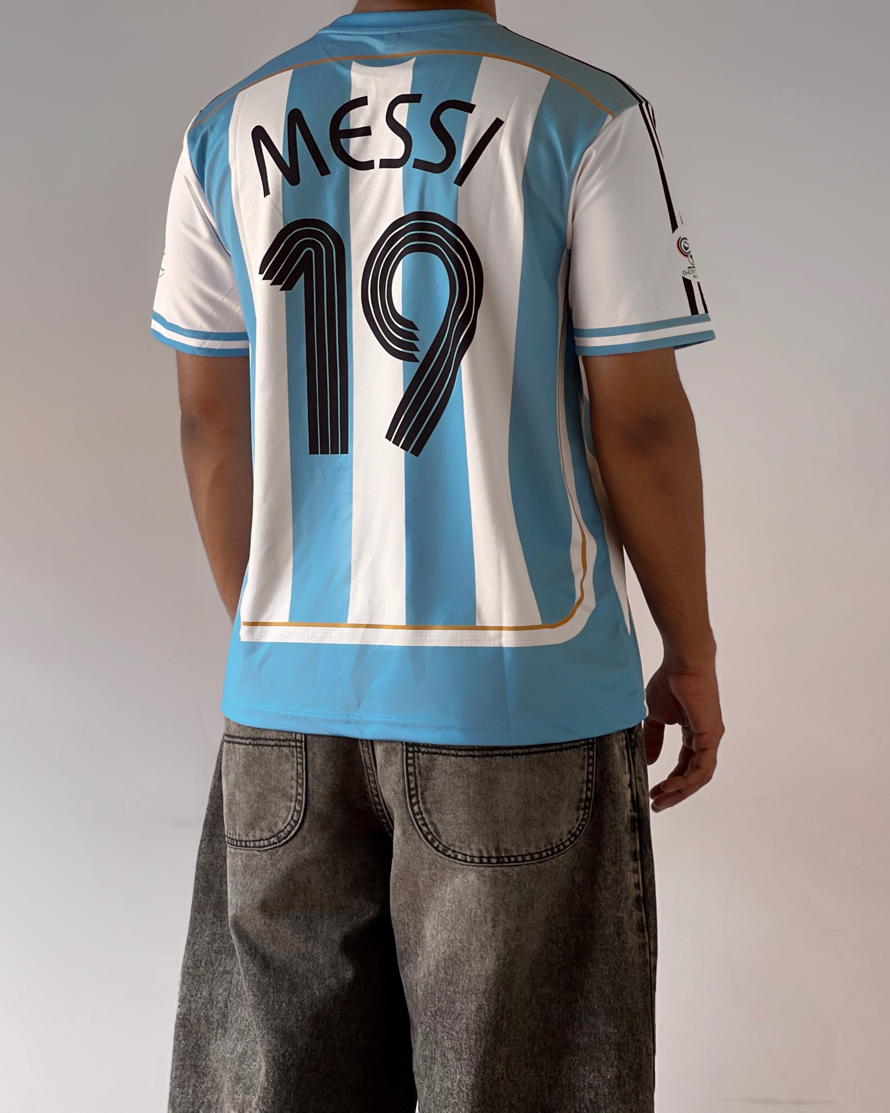 Messi Argentina Retro #19 Jersey
 (Embroidery)