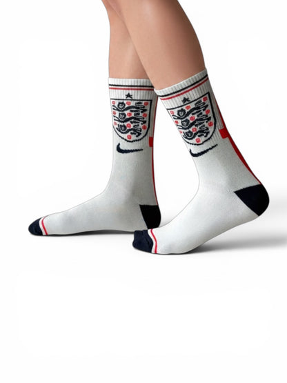 SOCKS CALF LENGTH ENGLAND WHITE