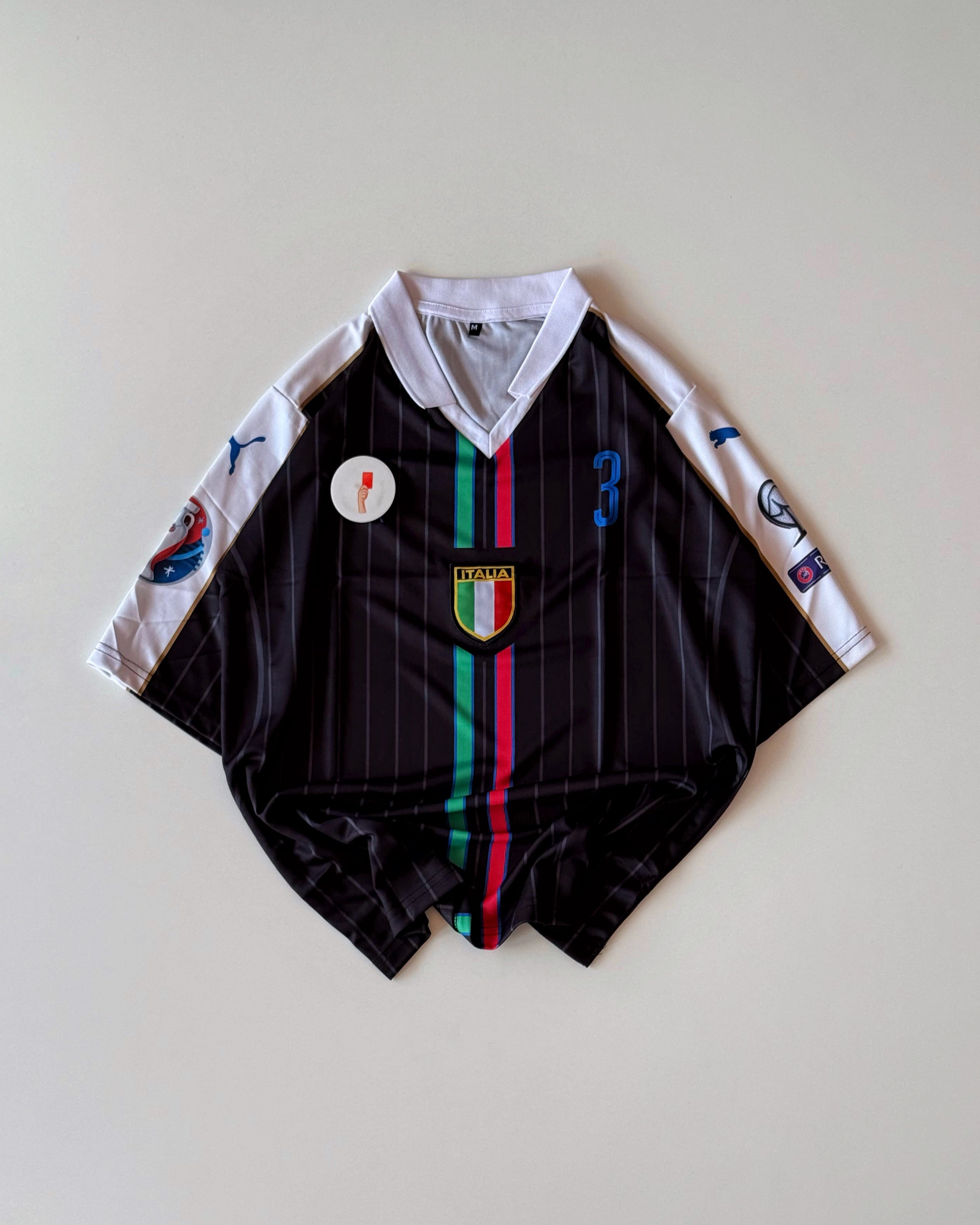 ITALY PIRLO AWAY BLACK KIT (oversized embroidery)