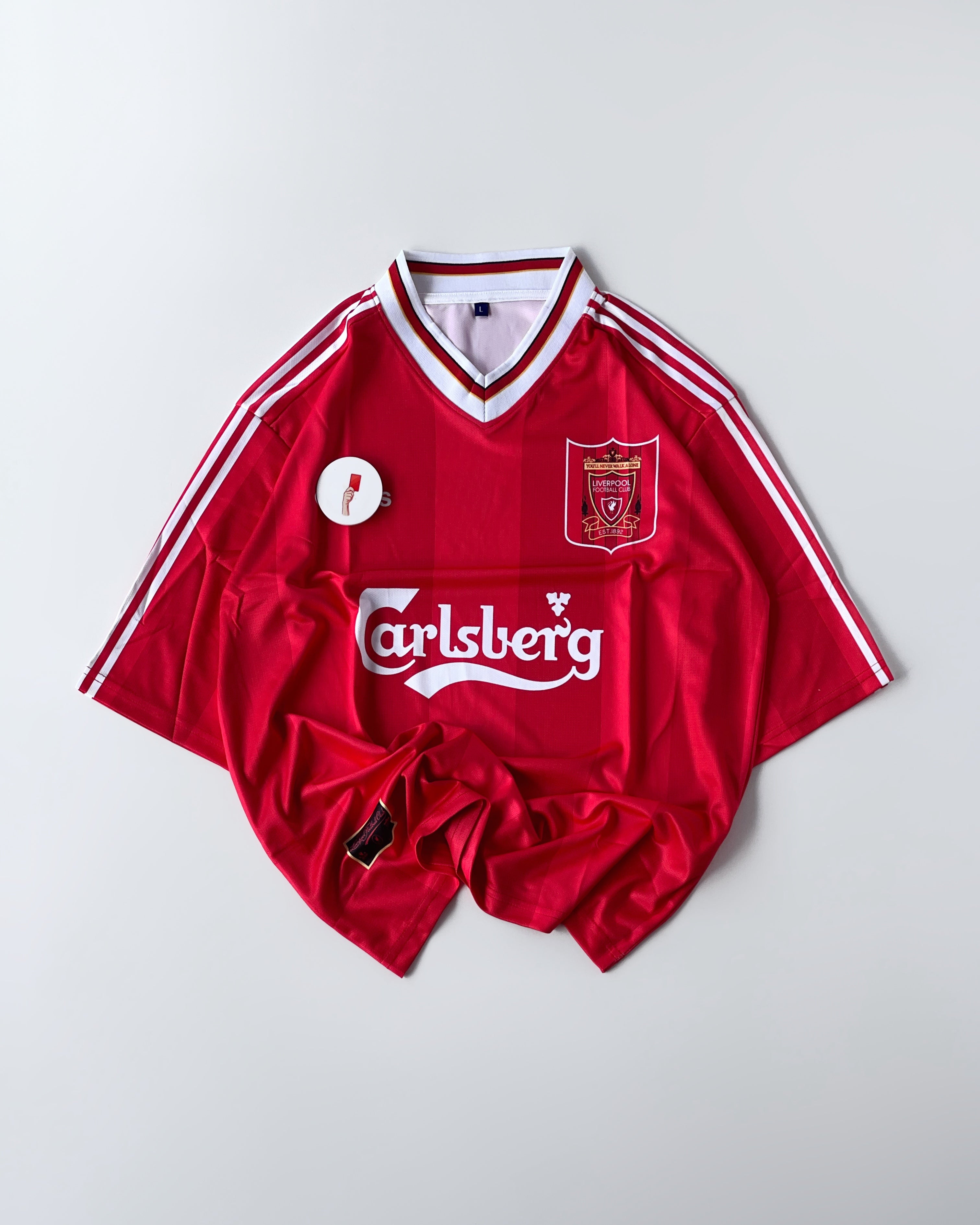 LIVERPOOL FOWLER RETRO RED V-NECKED (oversized)