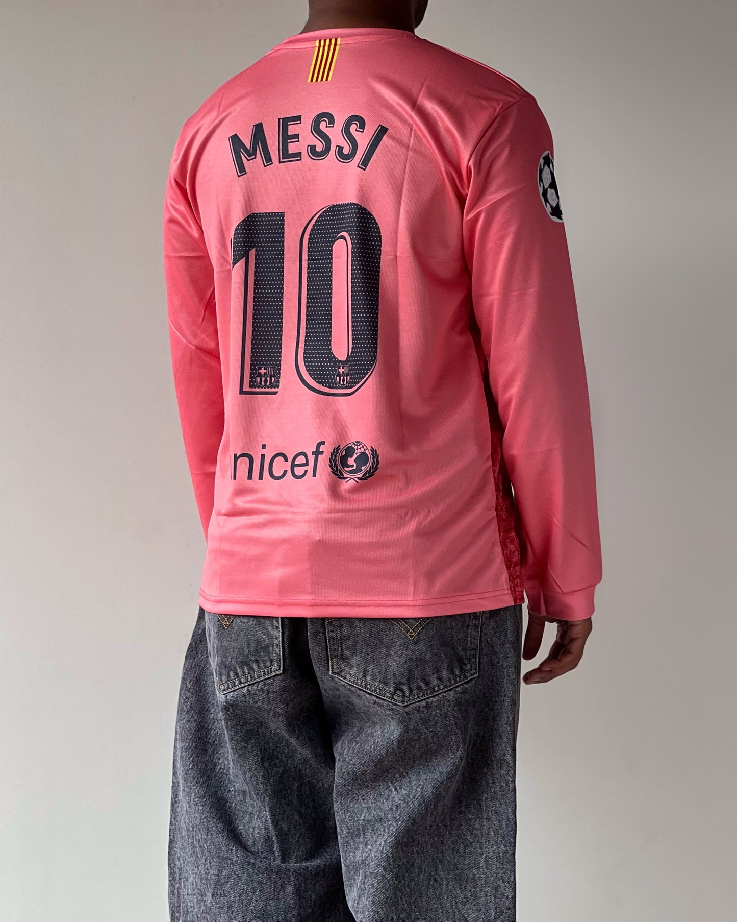 BARCELONA MESSI PINK RETRO AWAY KIT (full sleeve)