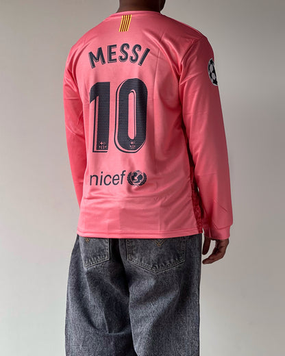 BARCELONA MESSI PINK RETRO AWAY KIT (full sleeve)