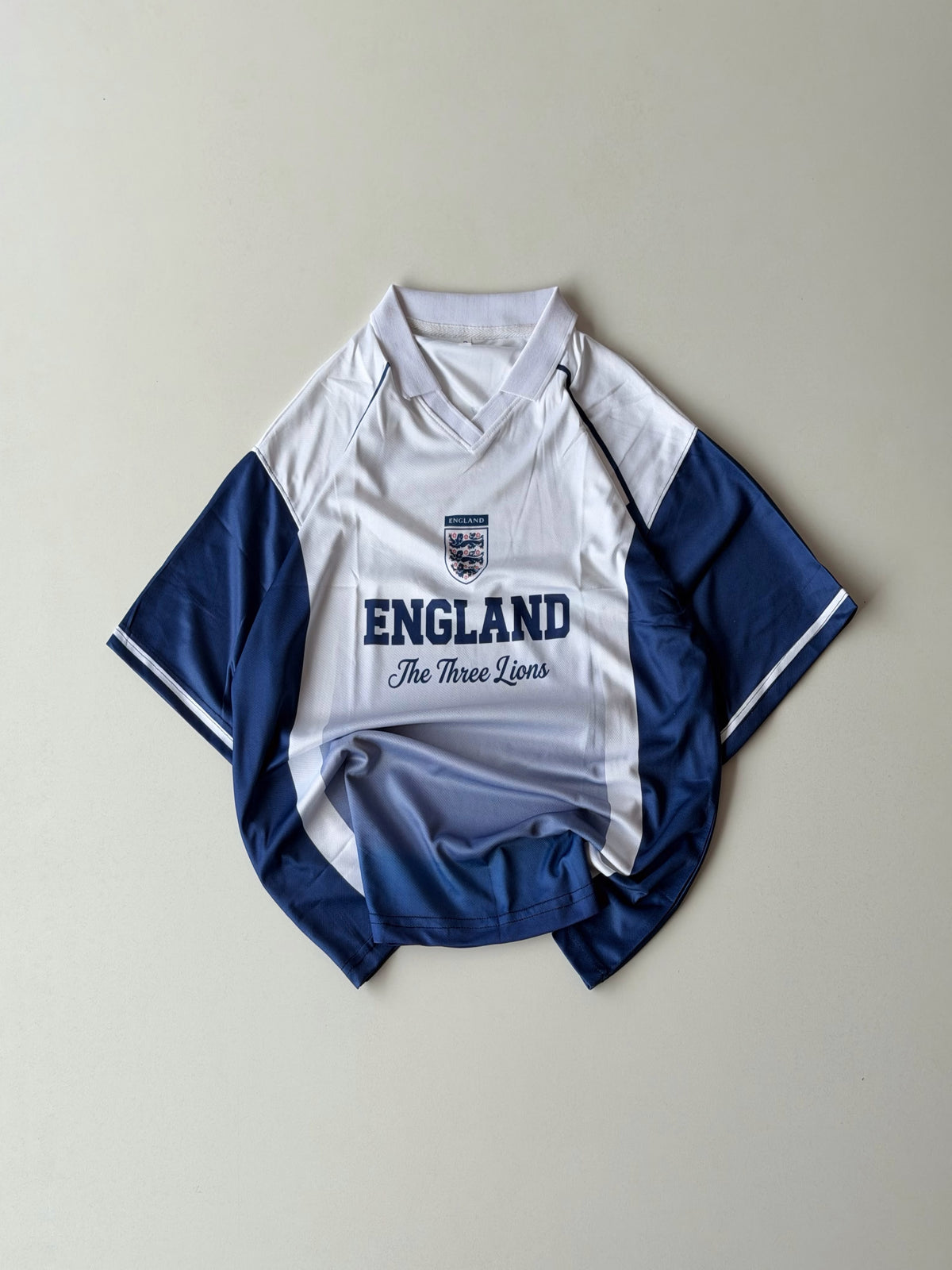 BECKHAM ENGLAND RETRO HOME KIT WHITE/BLUE oversized